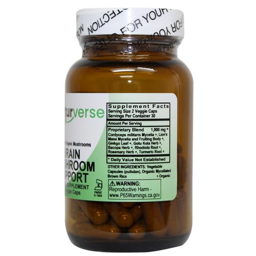 Foto 3 pulgar | Suplemento Naturverse Brain Mushroom Support Cog 60 Vegcaps - Venta Internacional.