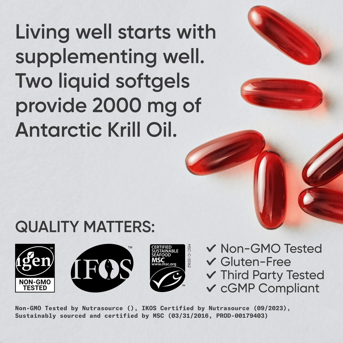 Foto 5 pulgar | Aceite de Krill Antártico Supplement Sports Research 2000 Mg 60 Cápsulas Blandas - Venta Internacional
