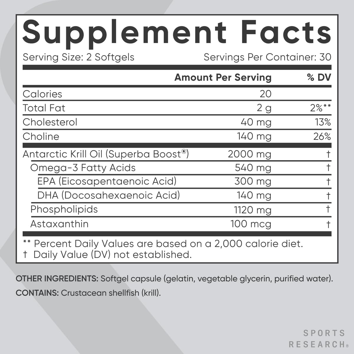 Foto 6 pulgar | Aceite de Krill Antártico Supplement Sports Research 2000 Mg 60 Cápsulas Blandas - Venta Internacional