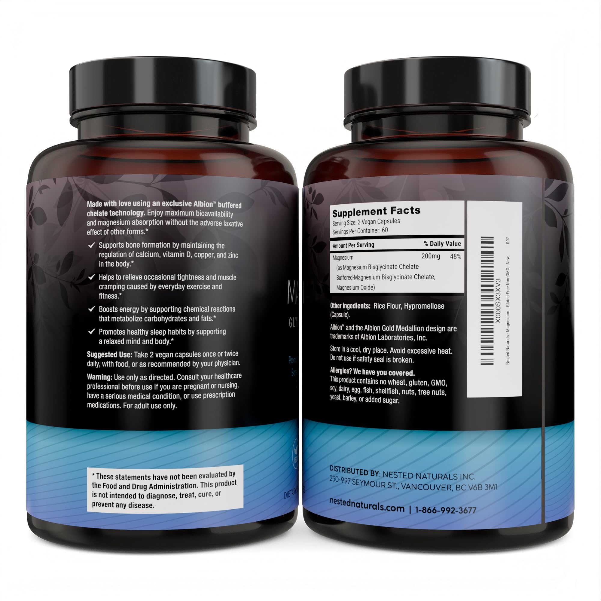 Foto 7 | Suplemento De Glicinato De Magnesio Nested Naturals 200 Mg 240 Cápsulas - Venta Internacional.