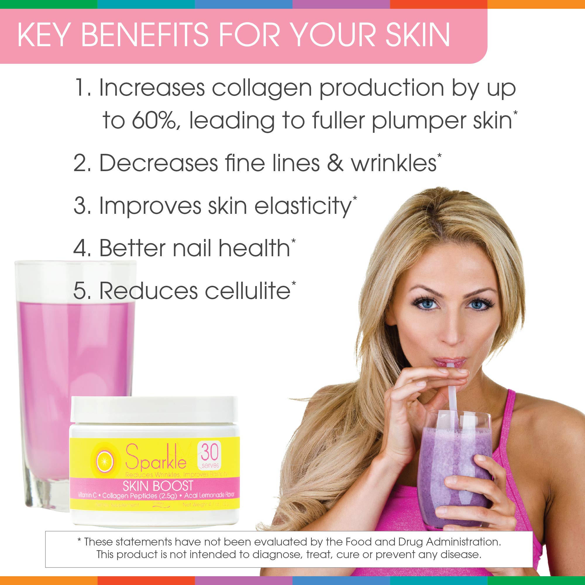 Foto 7 pulgar | Suplemento De Colágeno En Polvo Sparkle Wellness Skin Boost - Venta Internacional.