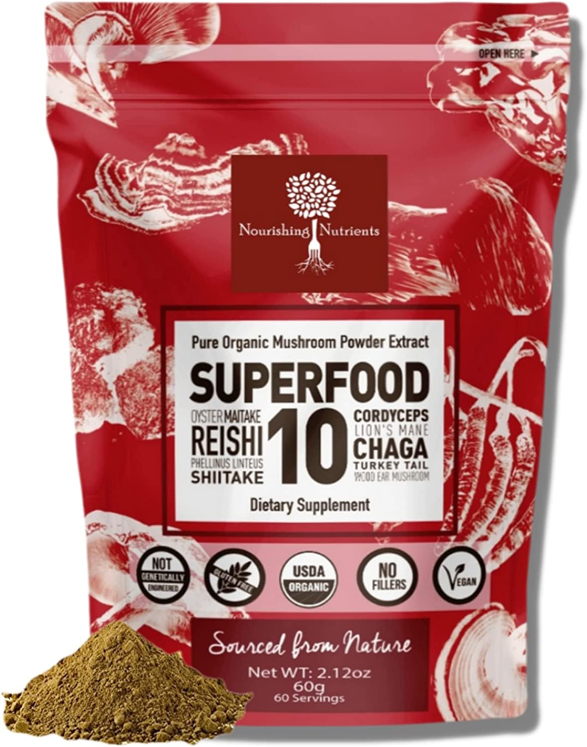 Foto 2 pulgar | Nutrientes Nutritivos Con Extracto De Hongos En Polvo, 60 G, 14 Veces Más Fuertes - Venta Internacional.