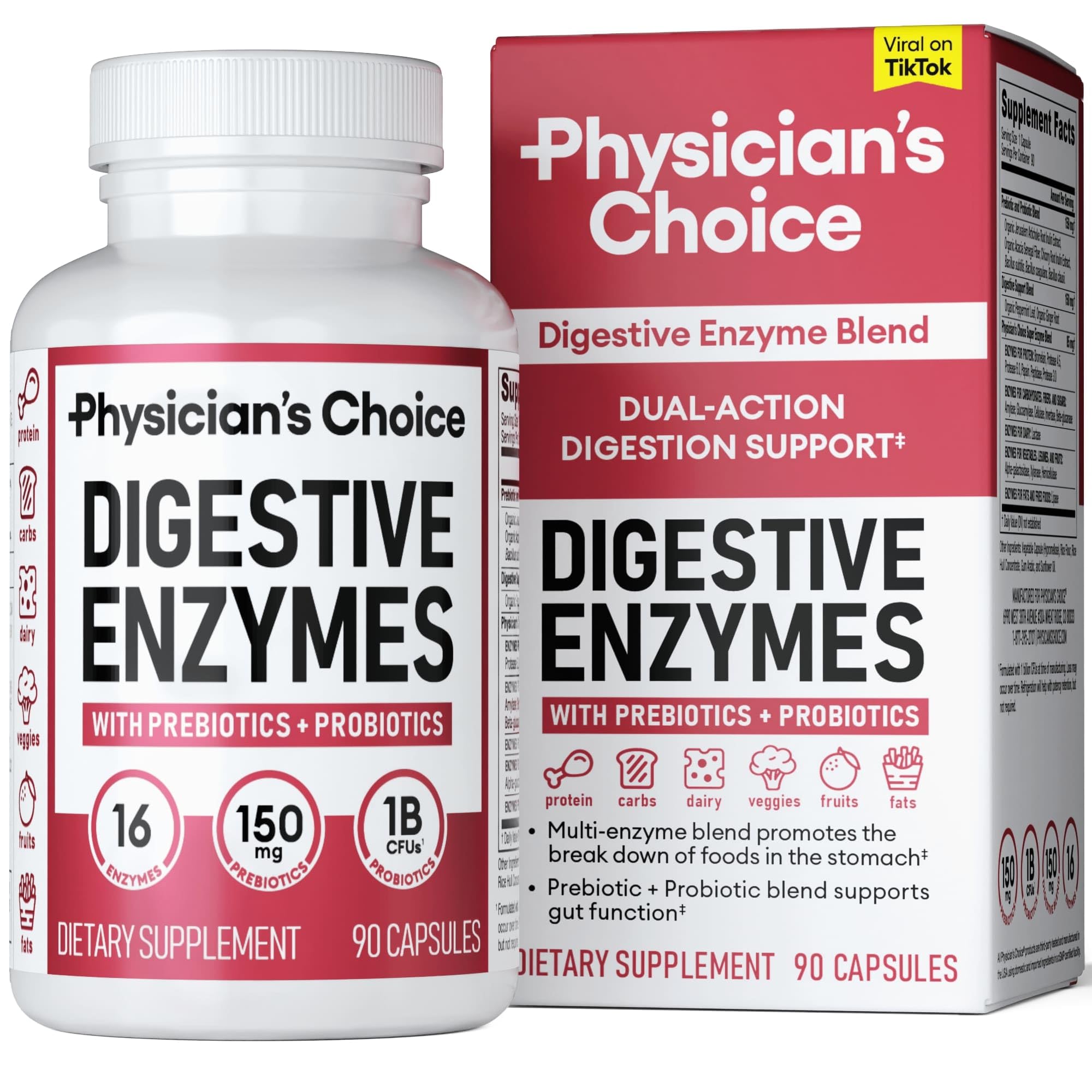 Foto 1 | Enzimas Digestivas, Elección Del Médico Para La Salud Digestiva 90 Ct - Venta Internacional.