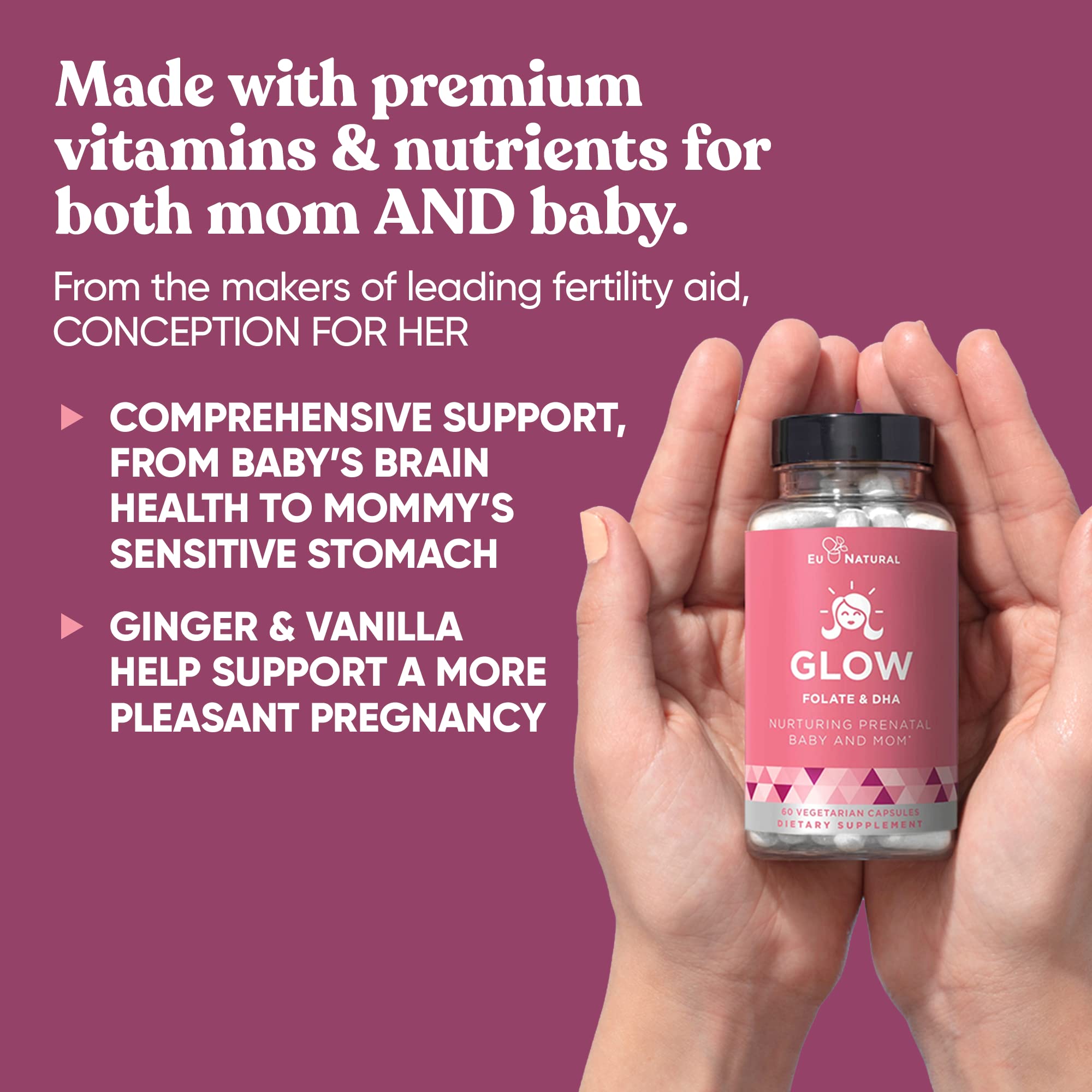 Foto 3 pulgar | Prenatal Vitamins Glow Healthy, Folato Dha Para El Embarazo, 1200 Mcg - Venta Internacional.