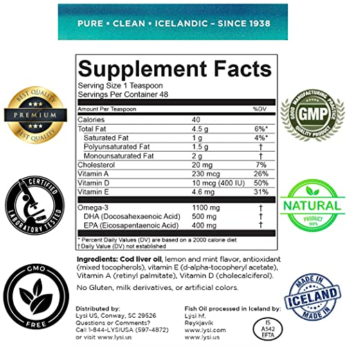 Foto 5 pulgar | Aceite De Hígado De Bacalao Lysi Sabor Limón 240 Ml 1100 Mg Omega-3 - Venta Internacional.