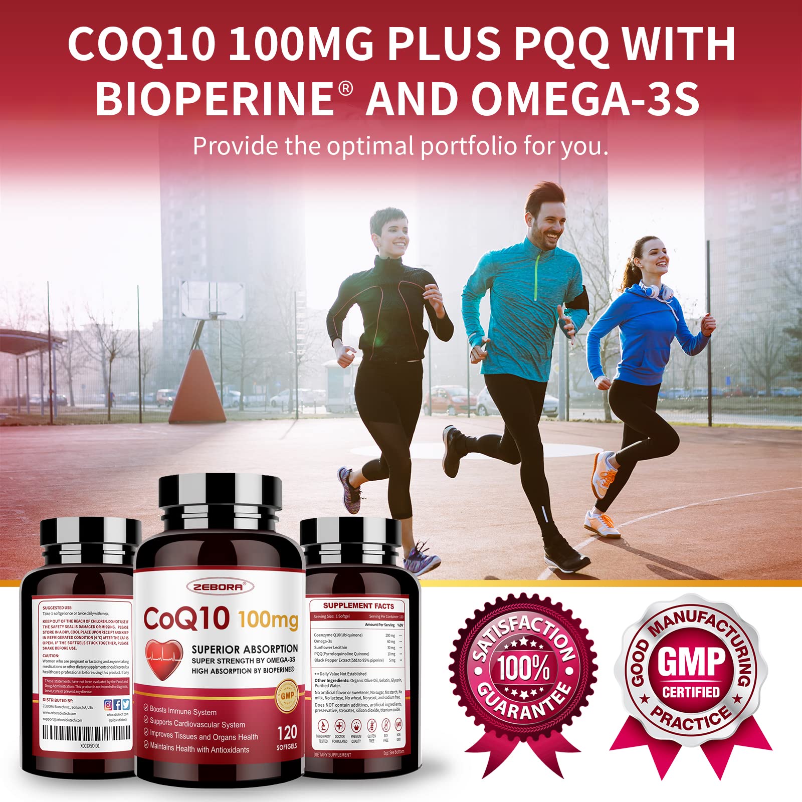 Foto 7 | Suplemento De Cápsulas Blandas Zebora Coq10 De 100 Mg Con Pqq, Bioperine Y Omega-3 - Venta Internacional.