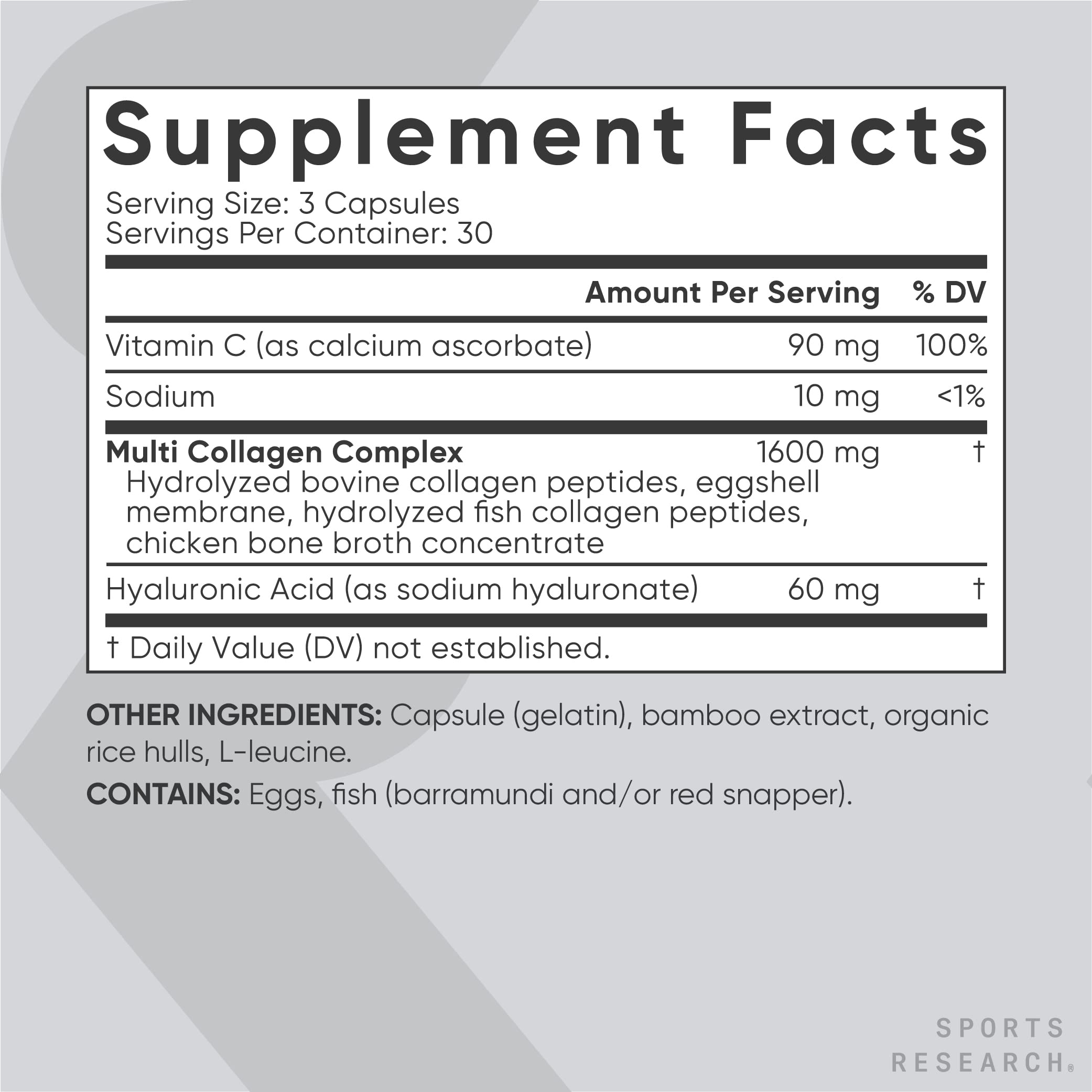 Foto 3 | Suplemento Sports Research Multi Colágeno 90 Cápsulas - Venta Internacional
