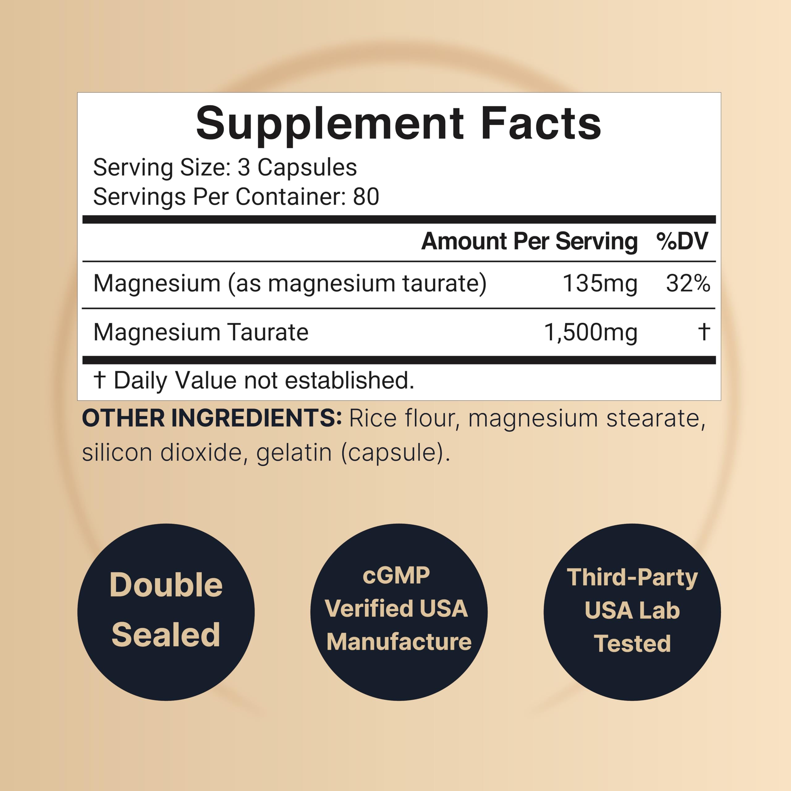 Foto 3 pulgar | Suplemento De Taurato De Magnesio Naturebell 1500 Mg 240 Cápsulas - Venta Internacional.