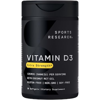 Foto 1 | Suplemento Sports Research Vitamina D3 5000 UI con Aceite de Coco Orgánico 30 Cápsulas Blandas - Venta Internacional