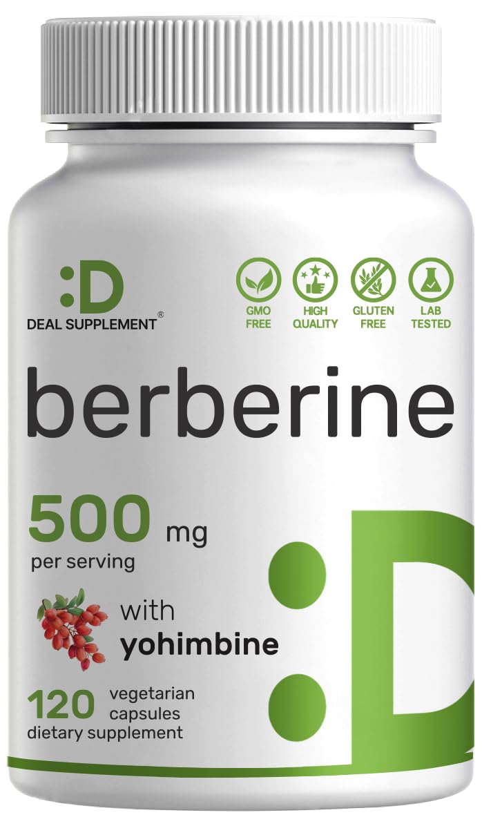 Foto 2 pulgar | Suplemento De Berberina Con Yohimbina 500 Mg 120 Cápsulas - Venta Internacional.