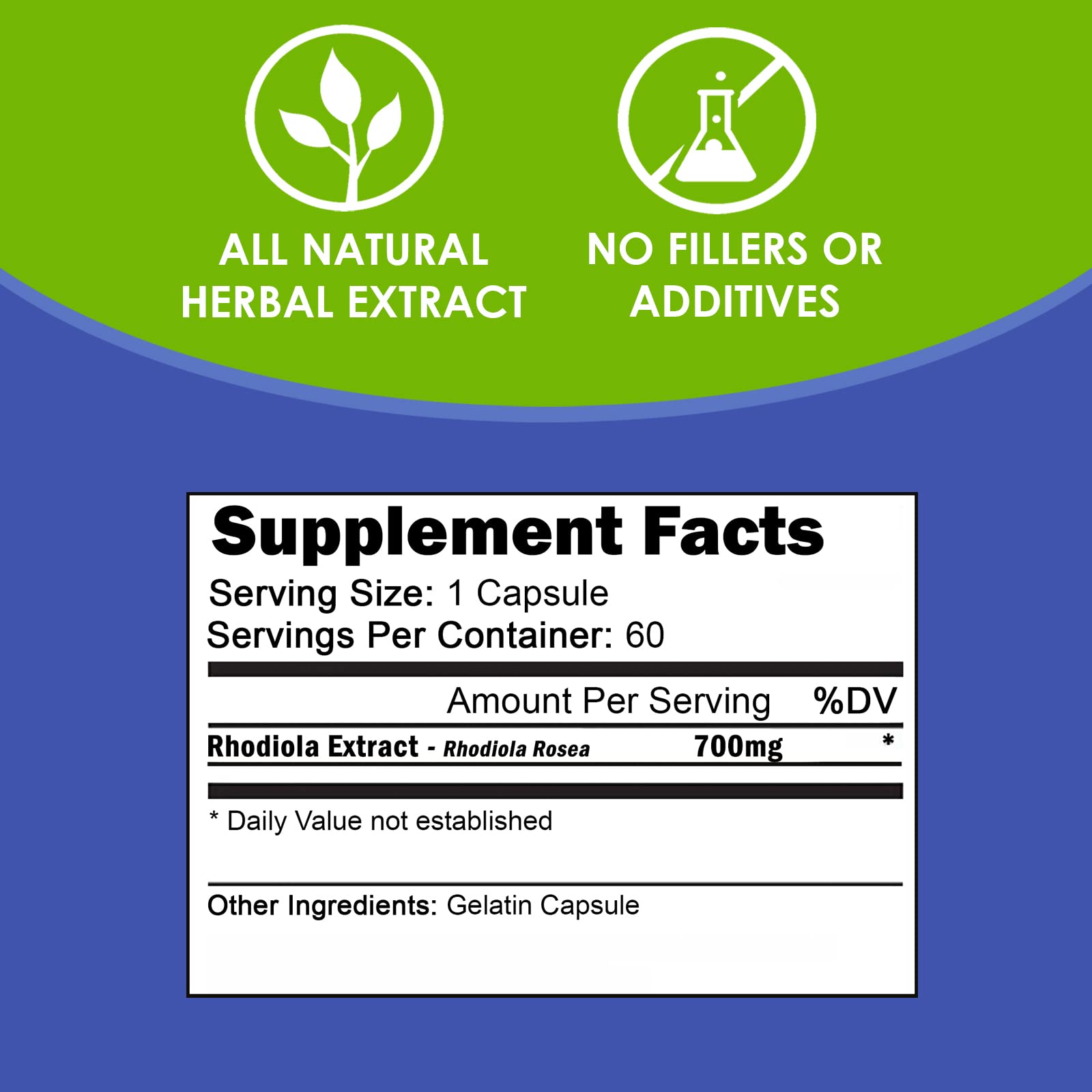 Foto 5 pulgar | Suplemento Vh Nutrition Rhodiola Rosea 60 Cápsulas - Venta Internacional