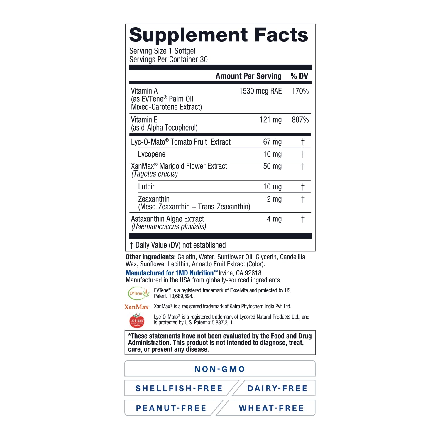 Foto 5 pulgar | Suplemento Para Ojos 1md Nutrition Visionmd Con Luteína Y Zeaxantina - Venta Internacional.