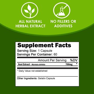 Foto 4 | Suplemento Vh Nutrition Noni En Cápsulas De 700 Mg De Extracto Durante 30 Días - Venta Internacional
