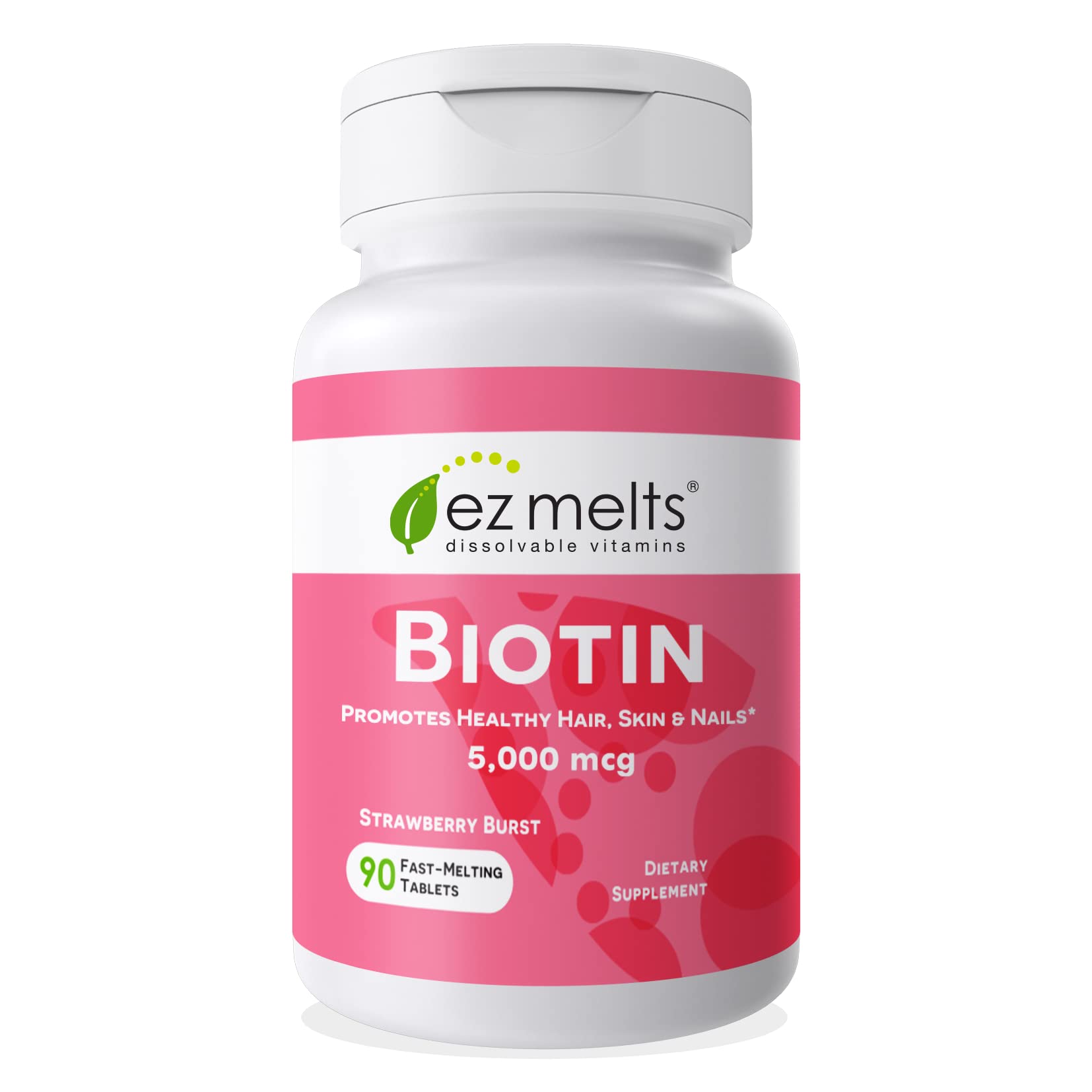 Foto 2 pulgar | Suplemento Ez Melts Biotina De 5000 Mcg Para Cabello, Piel Y Uñas 90 - Venta Internacional.