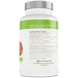 Foto 2 | Suplemento Nature Restore Con Extracto De Pimienta De Cayena, 90 Cápsulas - Venta Internacional.