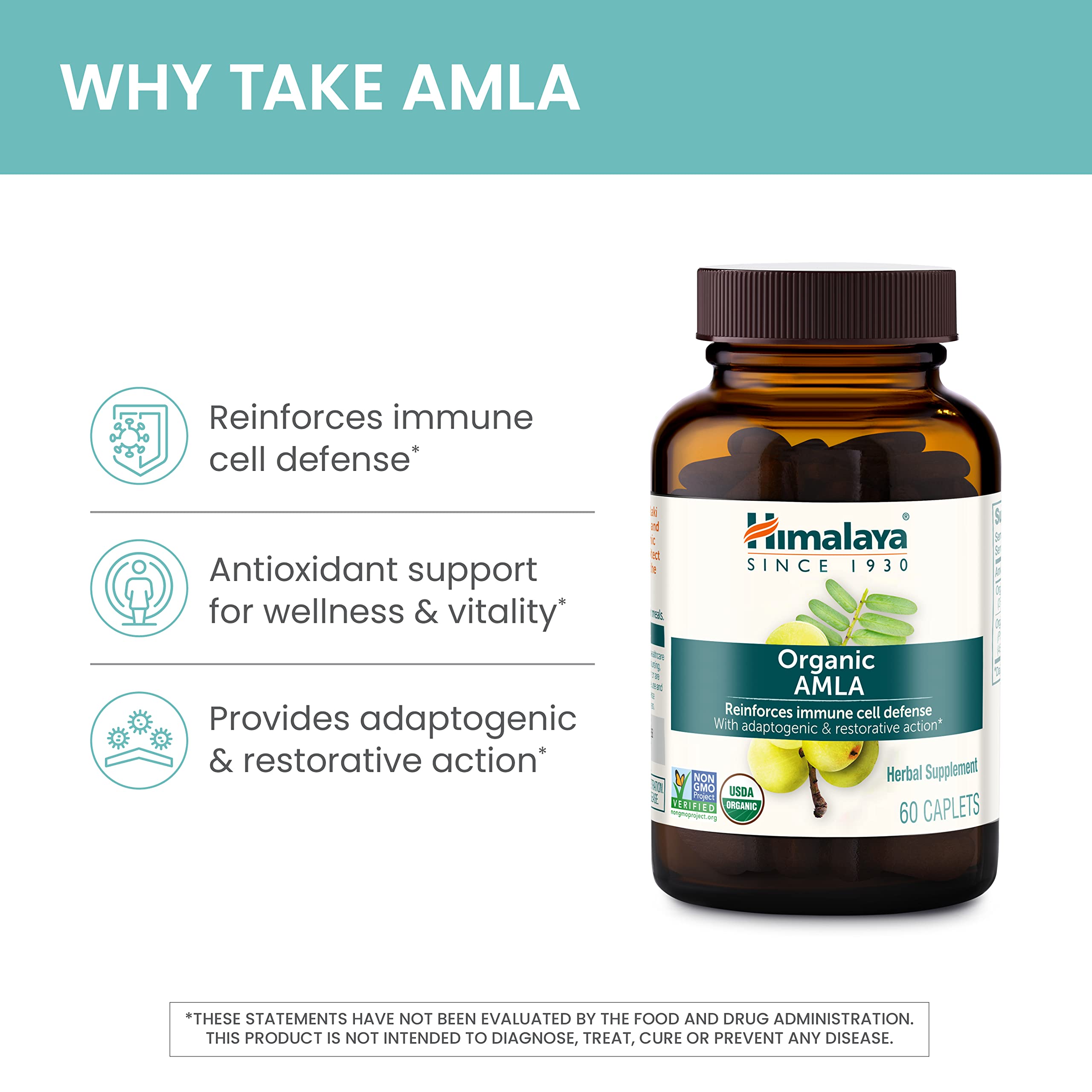 Foto 3 | Suplemento Antioxidante Natural Amla Organic Himalaya 60 Cápsulas - Venta Internacional.