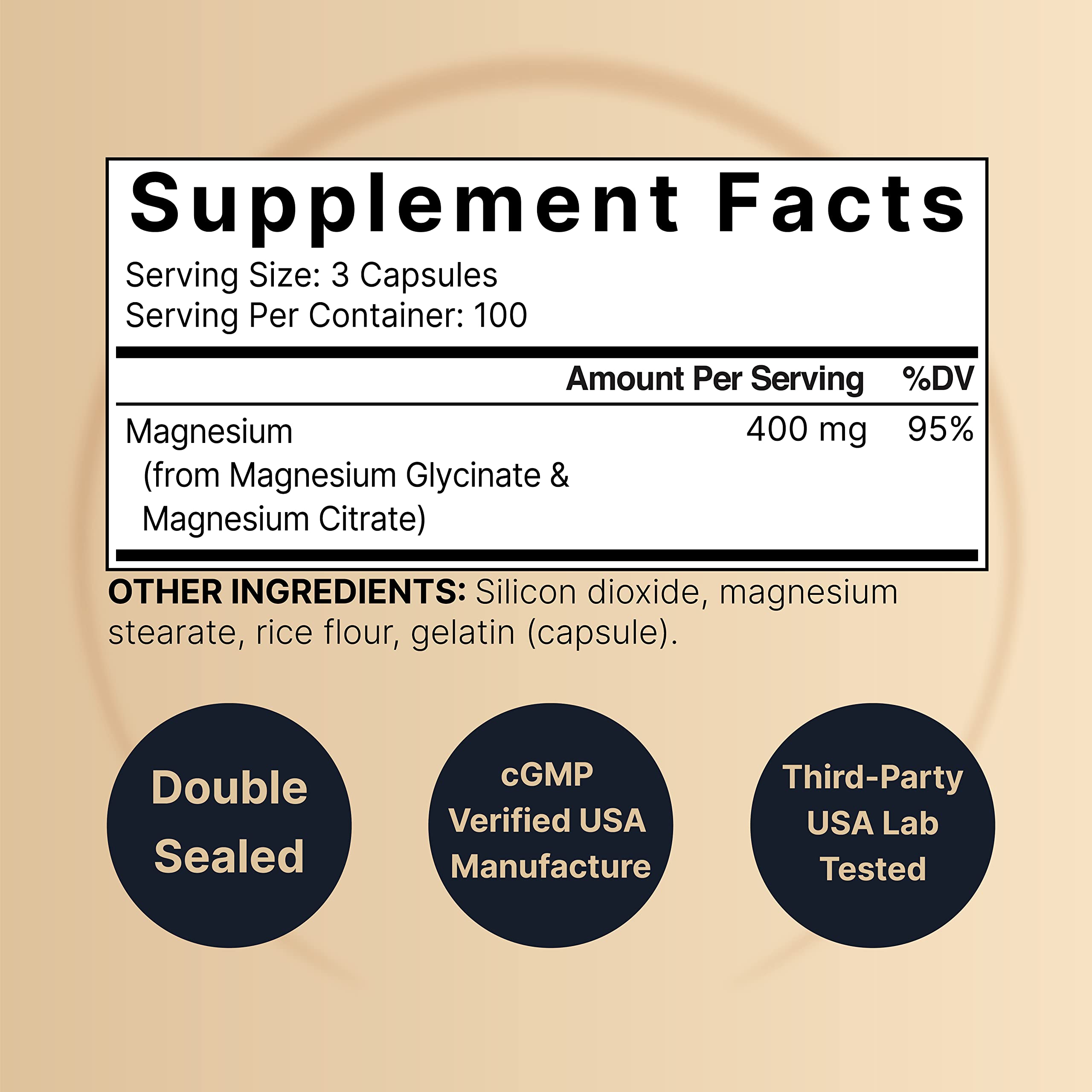 Foto 3 pulgar | Suplemento Naturebell Magnesium Complex 400 Mg 300 Cápsulas - Venta Internacional.
