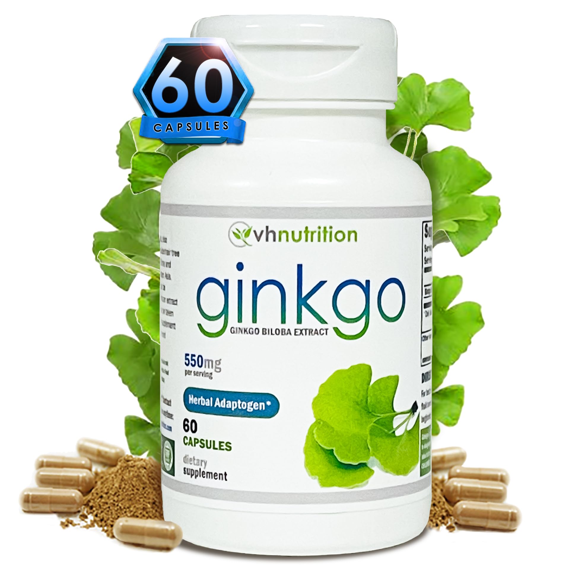 Foto 2 pulgar | Suplemento Vh Nutrition Ginkgo Biloba 60 Cápsulas - Venta Internacional
