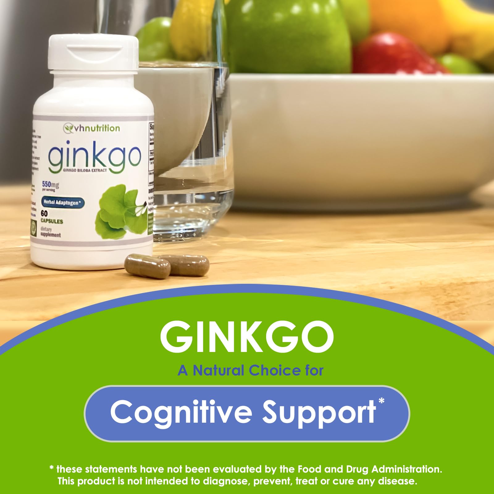 Foto 3 pulgar | Suplemento Vh Nutrition Ginkgo Biloba 60 Cápsulas - Venta Internacional