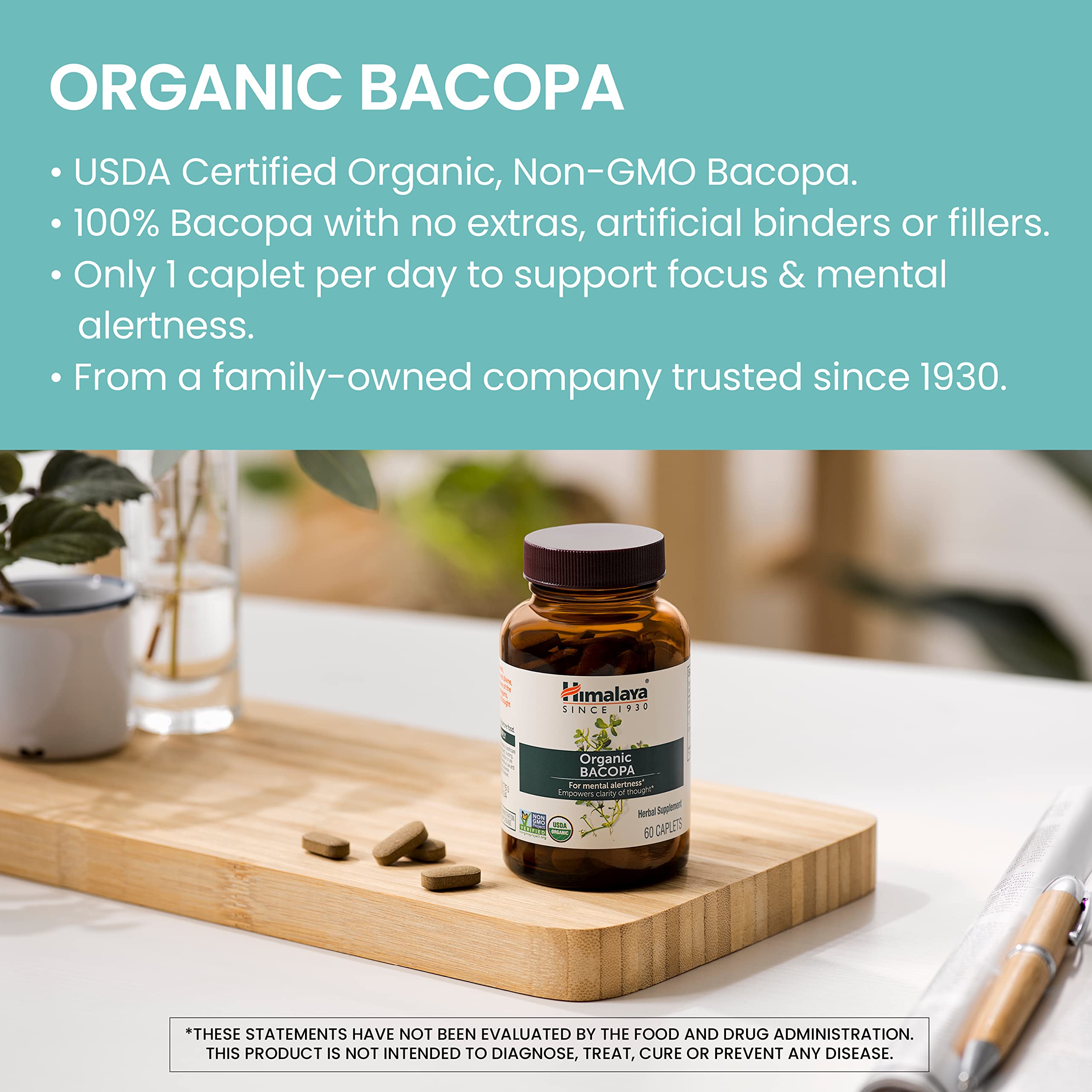 Foto 4 pulgar | Suplemento Orgánico Himalaya Bacopa Monnieri 750 Mg 30 Cápsulas - Venta Internacional.