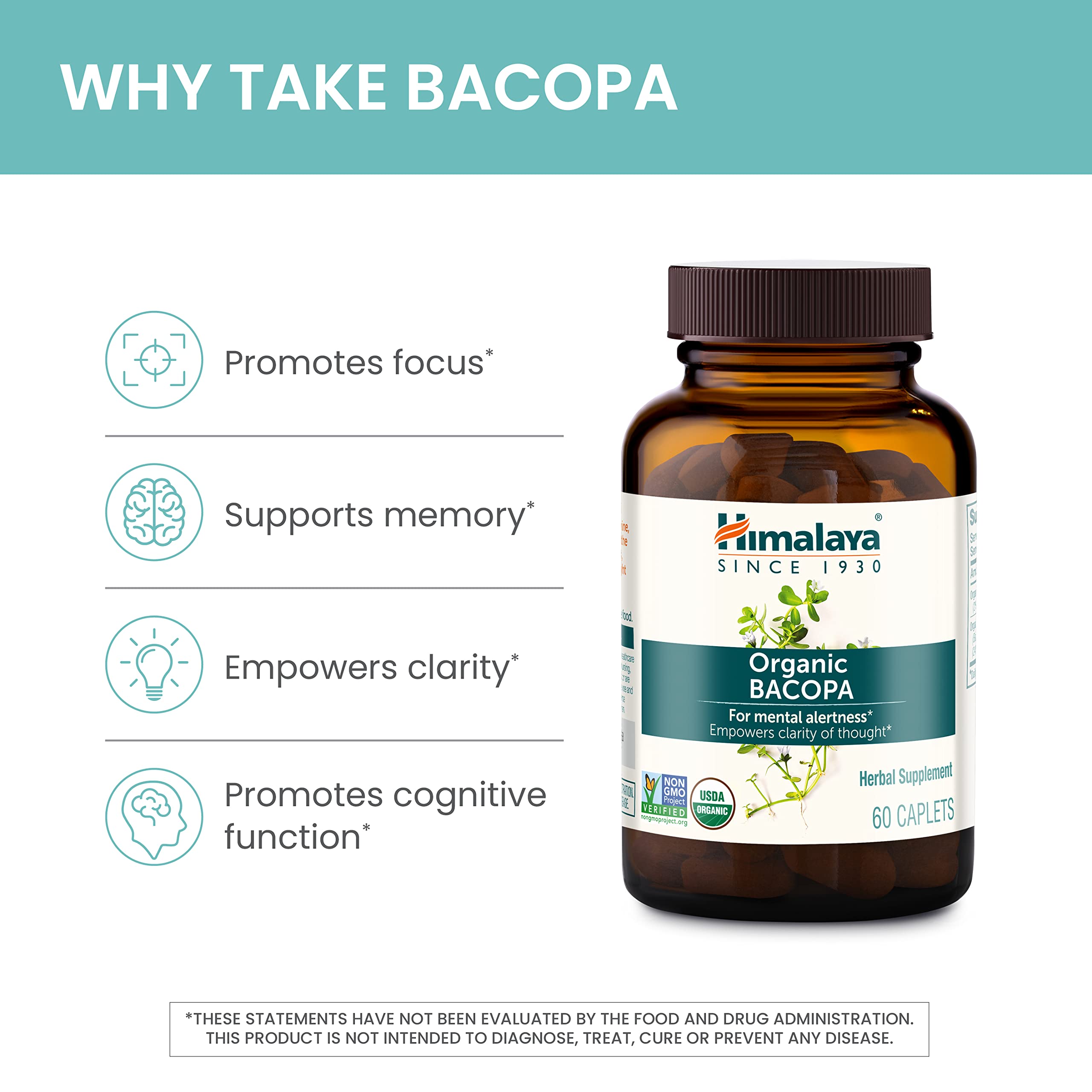 Foto 4 | Suplemento Orgánico Himalaya Bacopa Monnieri 750 Mg 30 Cápsulas - Venta Internacional.