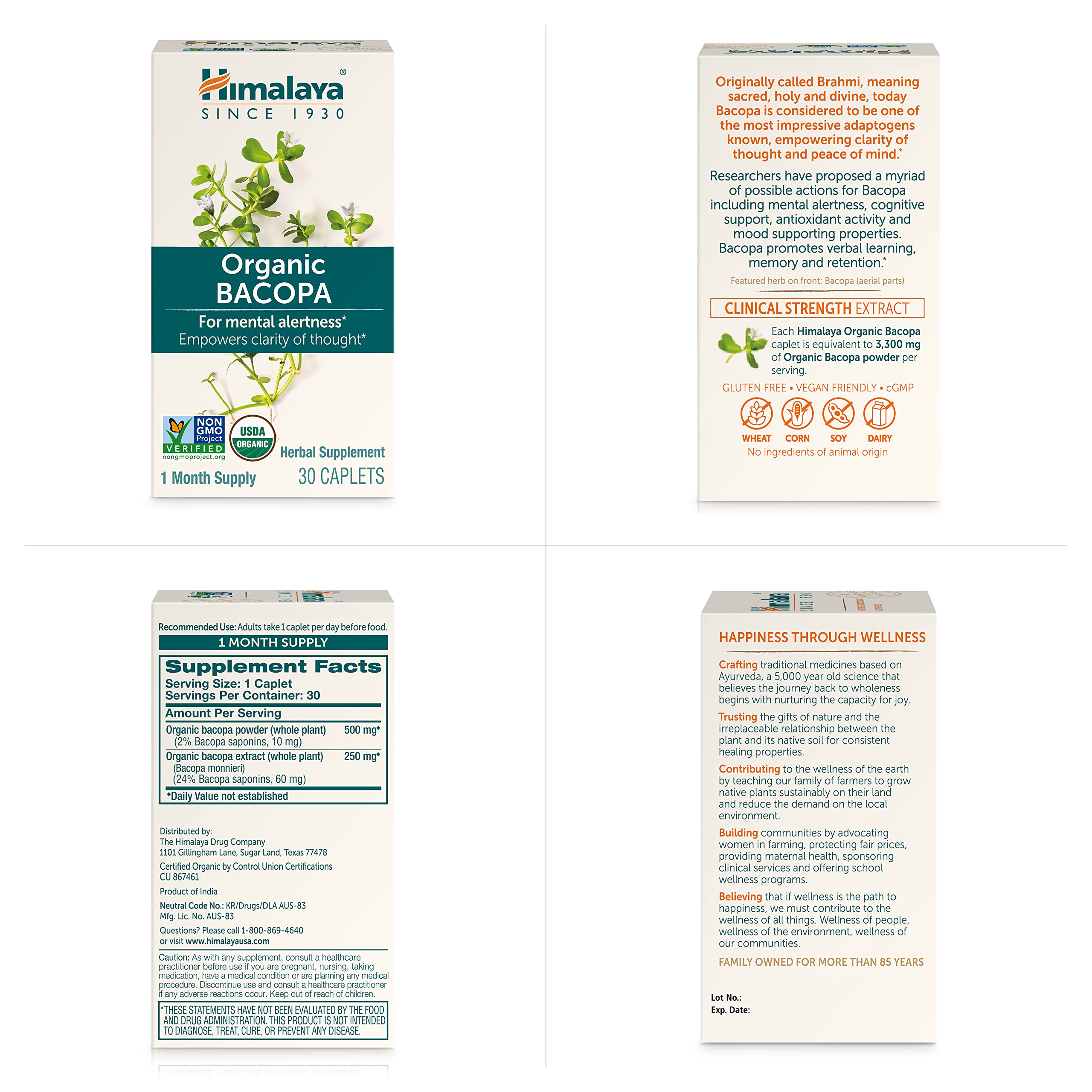 Foto 8 pulgar | Suplemento Orgánico Himalaya Bacopa Monnieri 750 Mg 30 Cápsulas - Venta Internacional.
