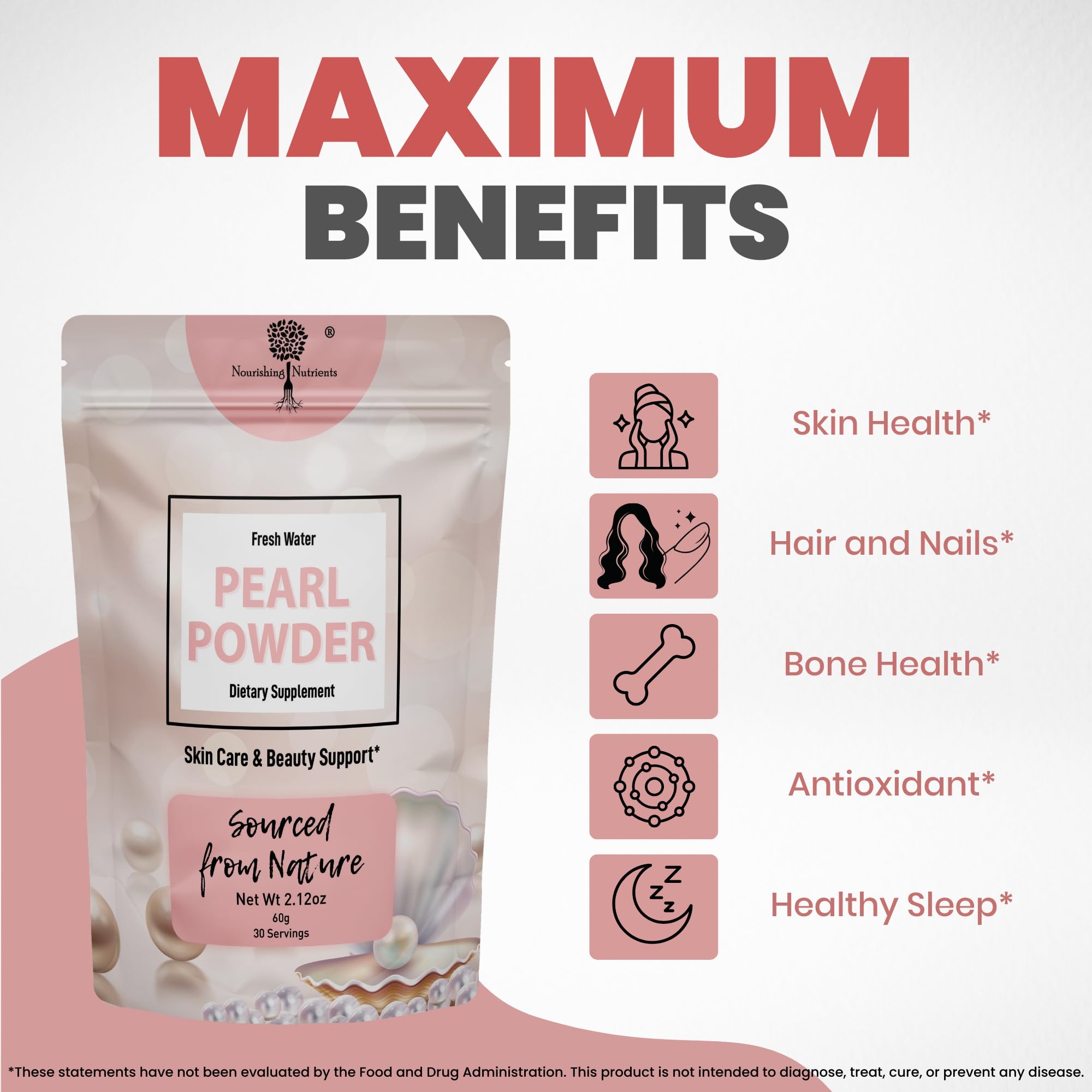 Foto 3 pulgar | Suplemento Nourishing Nutrients Pearl Powder de 60 g-Venta Internacional