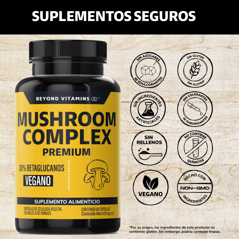 Foto 3 pulgar | Suplemento Alimenticio Beyond Vitamins Mushroom Complex 60 Cápsulas