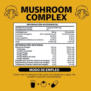Foto 6 | Suplemento Alimenticio Beyond Vitamins Mushroom Complex 60 Cápsulas