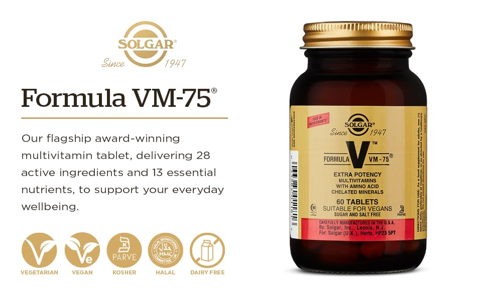 Foto 4 pulgar | Suplemento Multivitamínico Solgar Formula Vm-75, 60 Comprimidos - Venta Internacional.