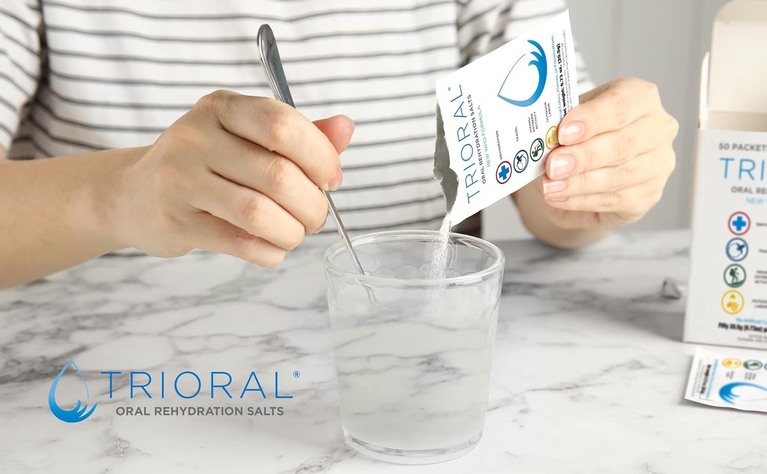 Foto 5 pulgar | Electrolitos De Rehidratación En Polvo Trioral, 100 Paquetes De Mezclas Para Bebidas - Venta Internacional.