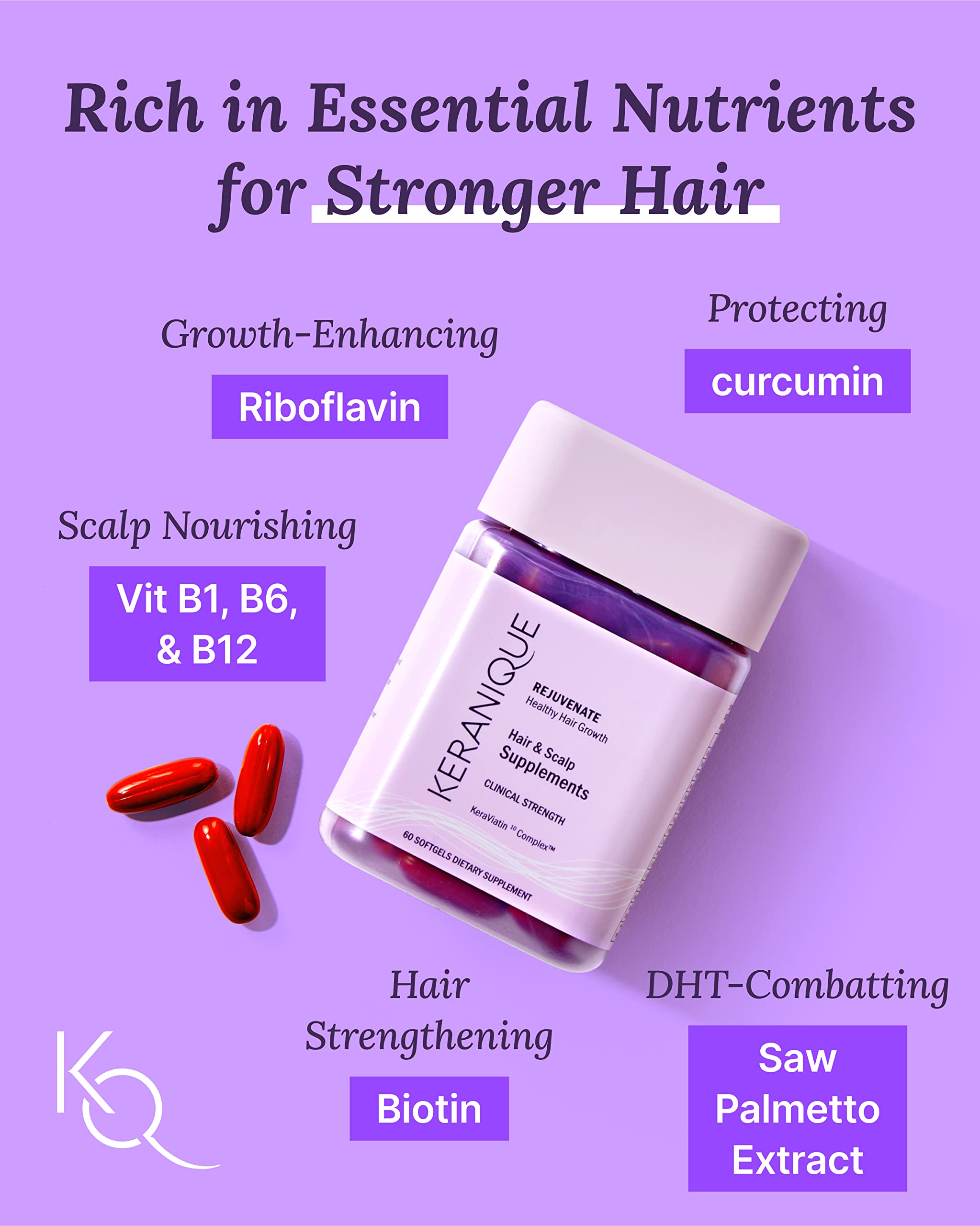 Foto 3 | Suplemento Keranique Keraviatin Hair & Scalp Health 120 Soft - Venta Internacional.