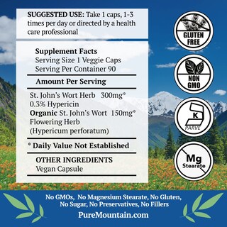 Foto 2 | Suplemento de Hierba de San Juan Pure Mountain Botanicals 450 Mg - Venta Internacional