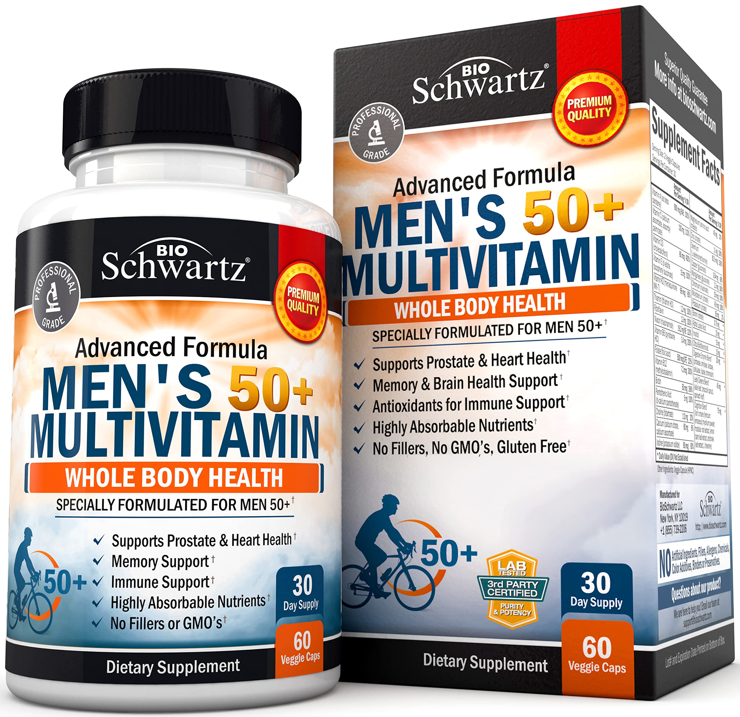 Foto 2 pulgar | Suplemento Multivitamínico BioSchwartz Men 50+ Heart Health 60 Cápsulas - Venta Internacional