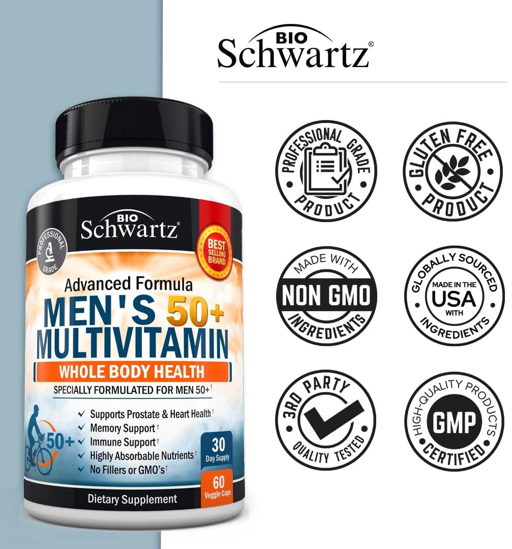Foto 6 pulgar | Suplemento Multivitamínico BioSchwartz Men 50+ Heart Health 60 Cápsulas - Venta Internacional
