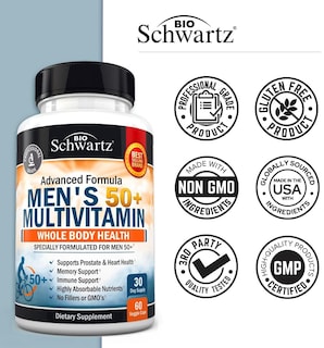 Foto 5 | Suplemento Multivitamínico BioSchwartz Men 50+ Heart Health 60 Cápsulas - Venta Internacional