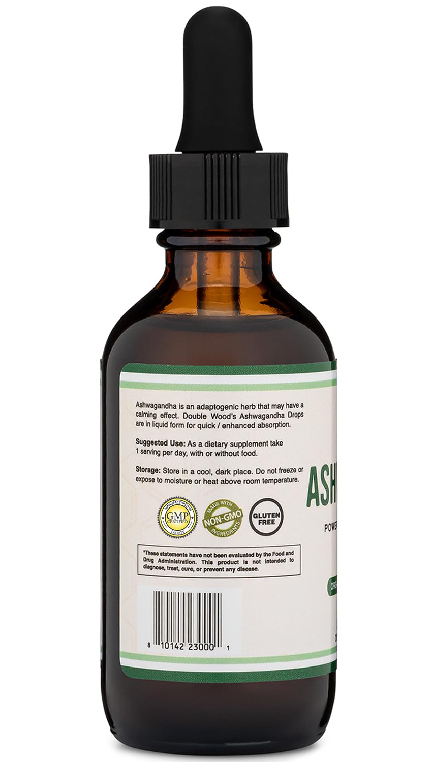 Foto 4 pulgar | Suplemento Double Wood Ashwagandha Organic Drops De 1200 Mg - Venta Internacional.