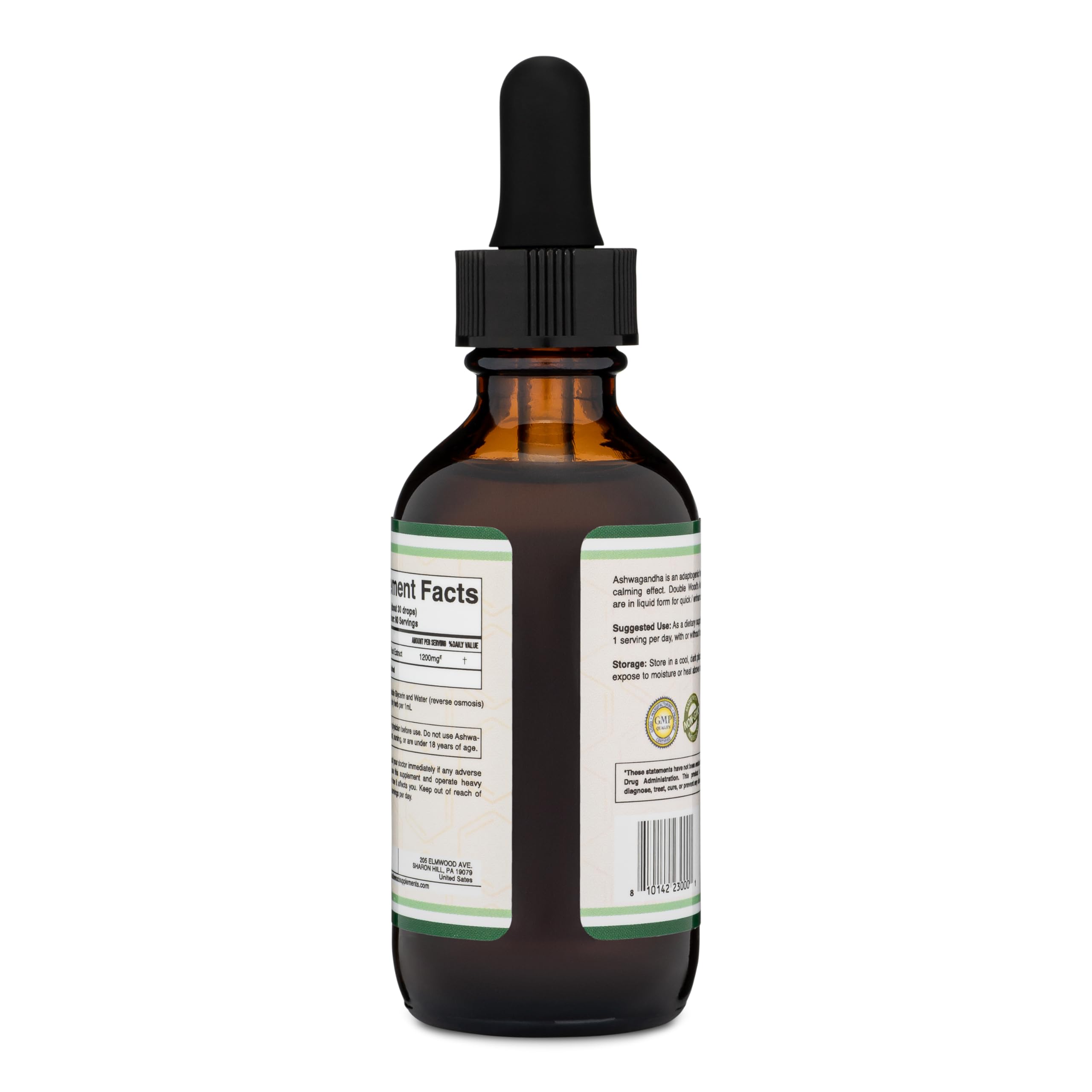 Foto 5 pulgar | Suplemento Double Wood Ashwagandha Organic Drops De 1200 Mg - Venta Internacional.