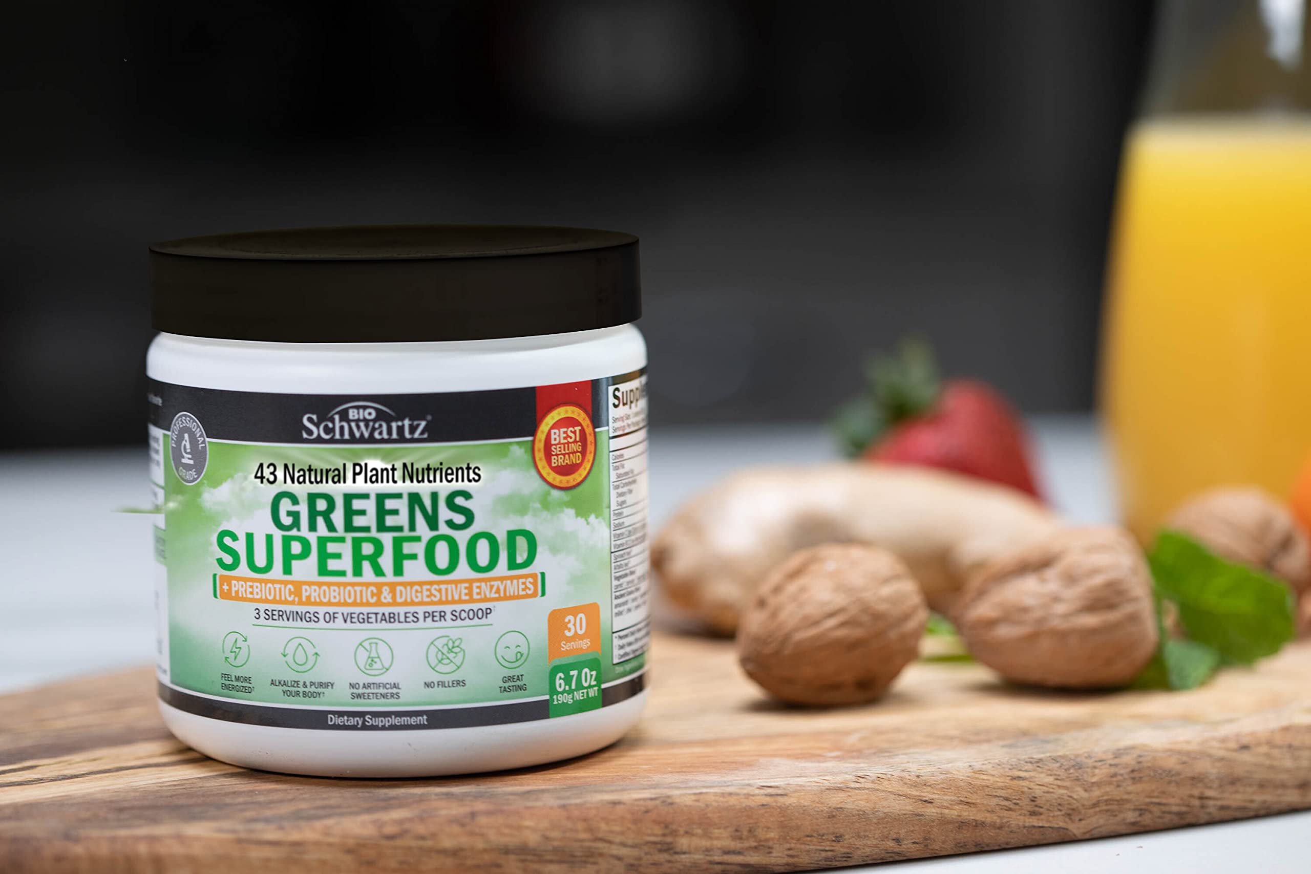Foto 6 pulgar | Superfood Greens En Polvo Bioschwartz Con Probióticos, 30 Porciones - Venta Internacional.