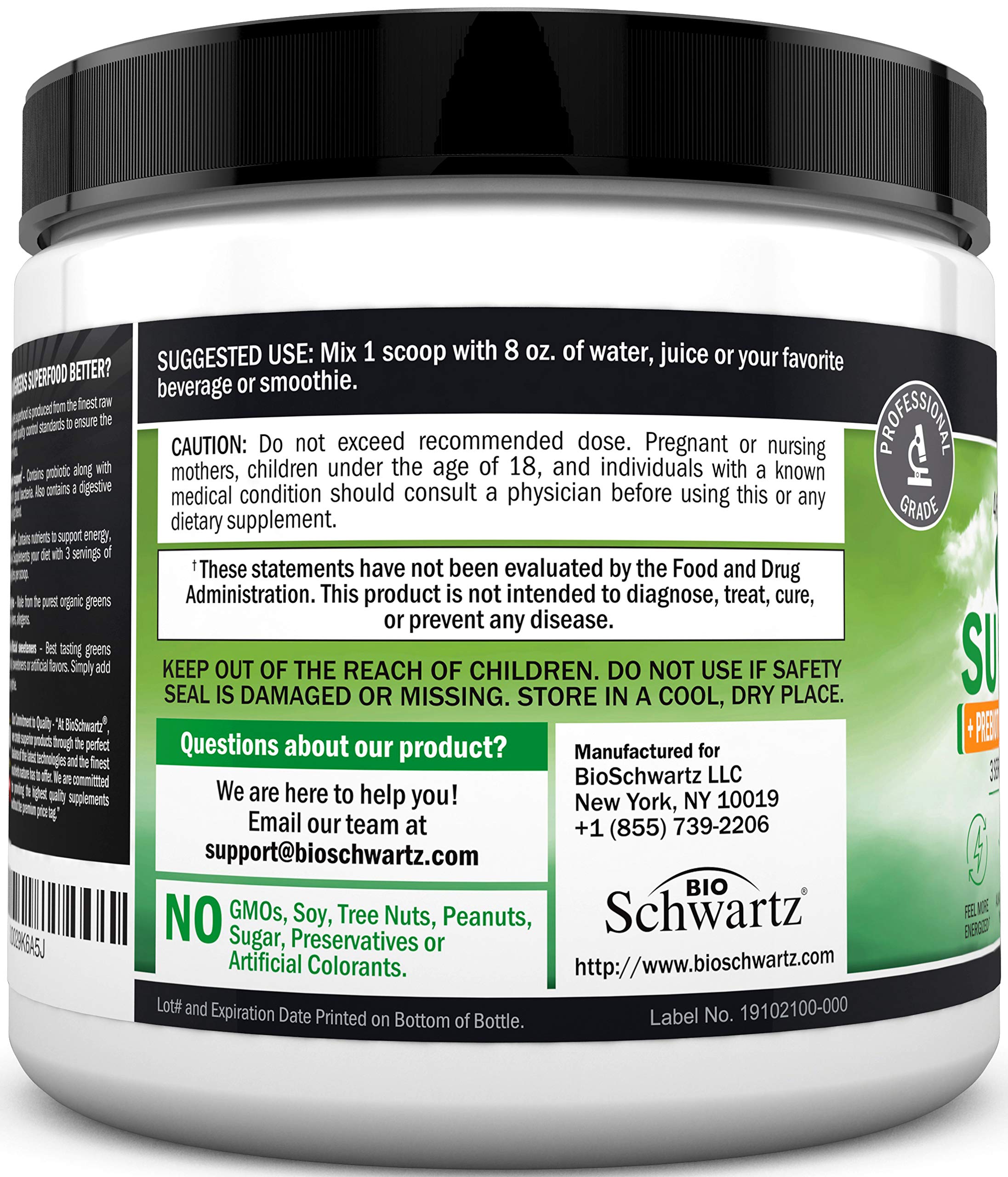 Foto 7 pulgar | Superfood Greens En Polvo Bioschwartz Con Probióticos, 30 Porciones - Venta Internacional.