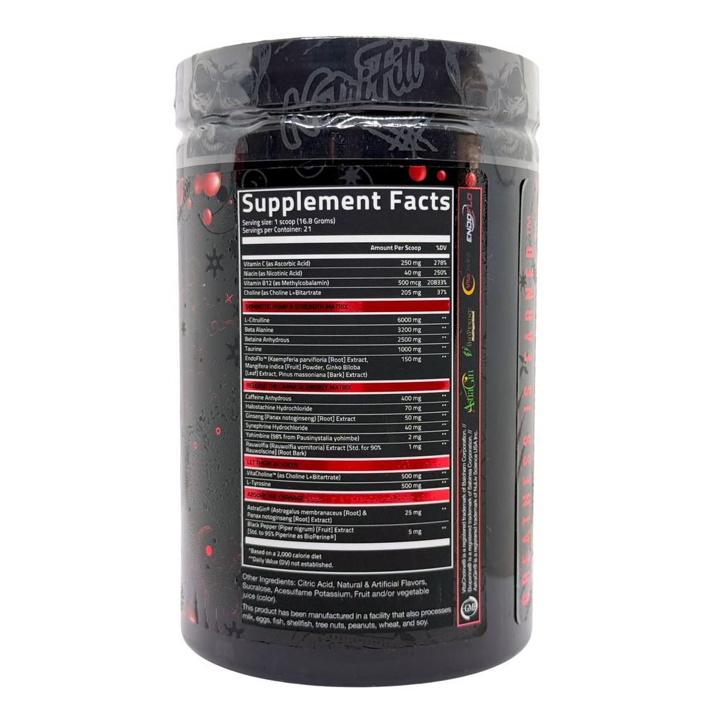 Foto 3 pulgar | Preentreno Carnage 21 Servicios Blood Cherry Lemonade Nutrifitt