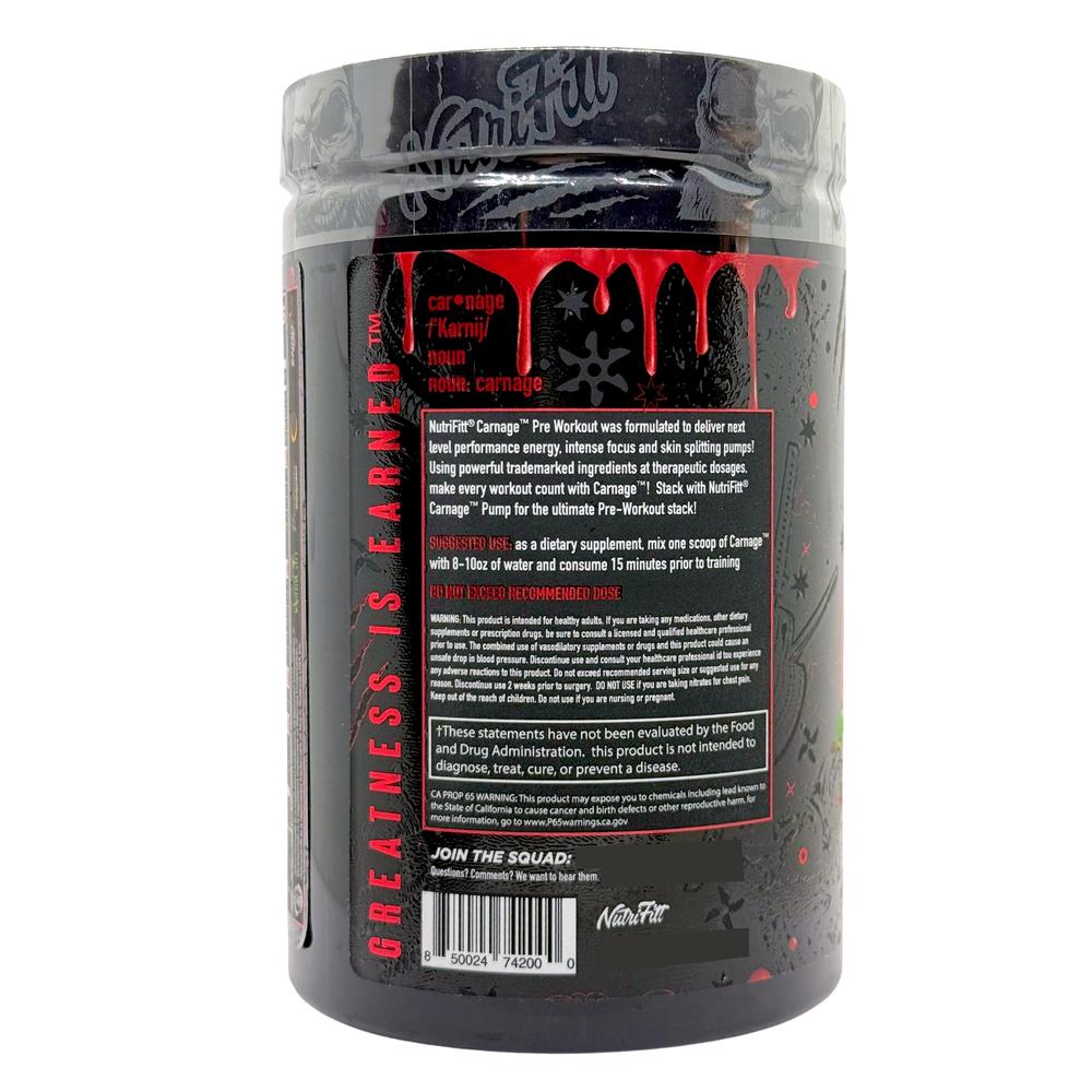 Foto 4 pulgar | Preentreno Carnage 21 Servicios Blood Cherry Lemonade Nutrifitt