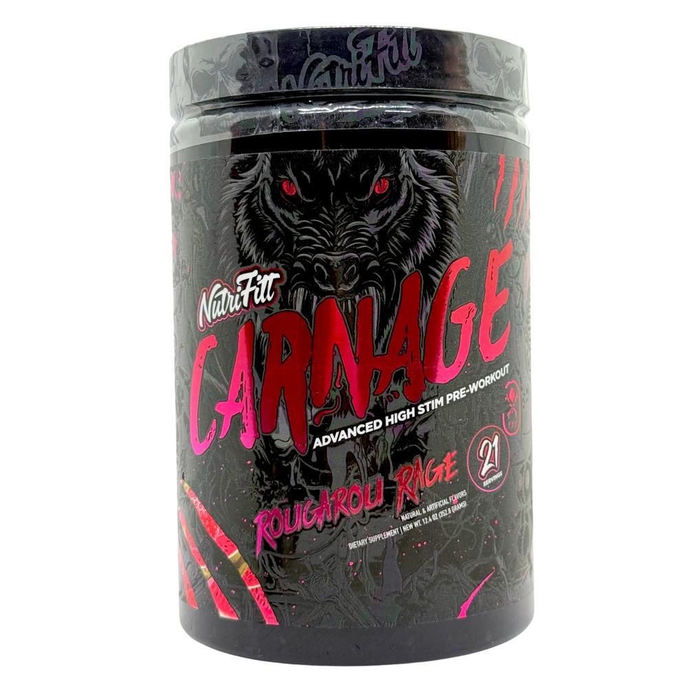 Foto 2 pulgar | Preentreno Carnage 21 Servicios Sabor Rougarou Rage Nutrifitt