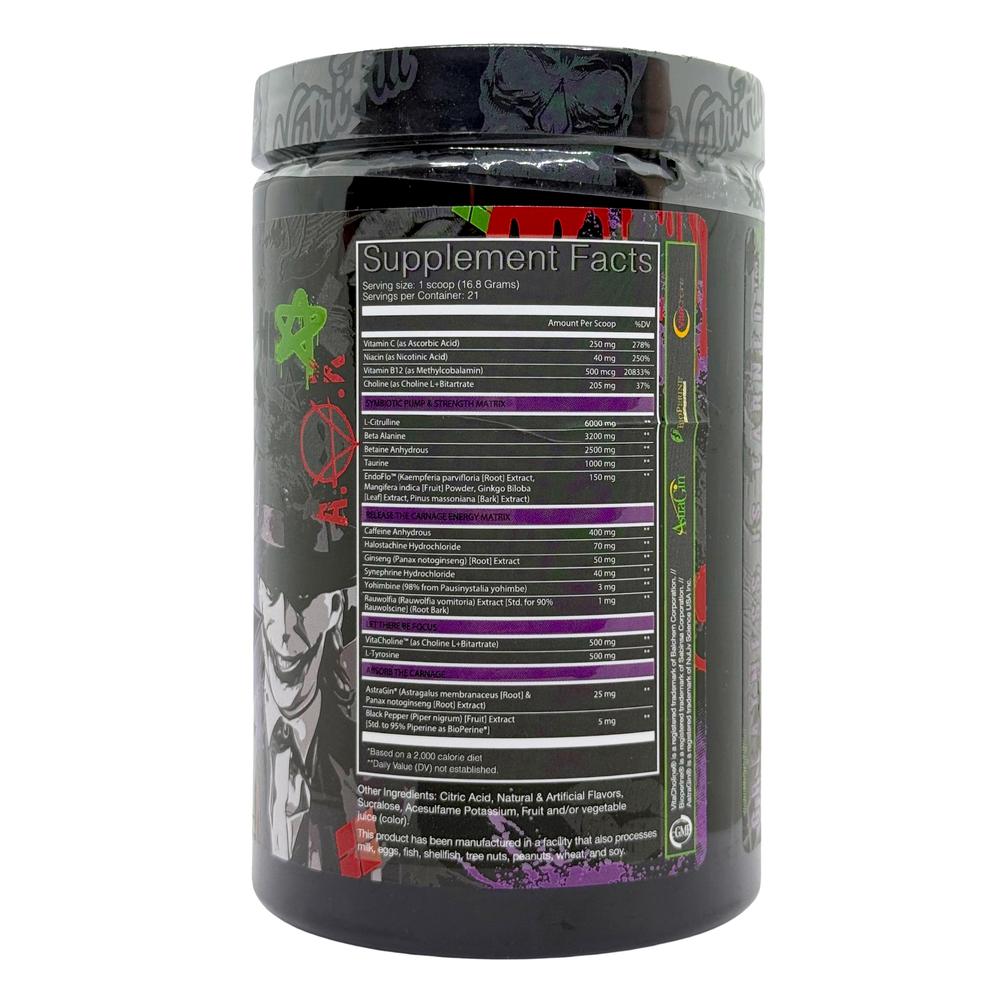 Foto 3 pulgar | Preentreno Carnage 21 Servicios Psychopath Punch Nutrifitt