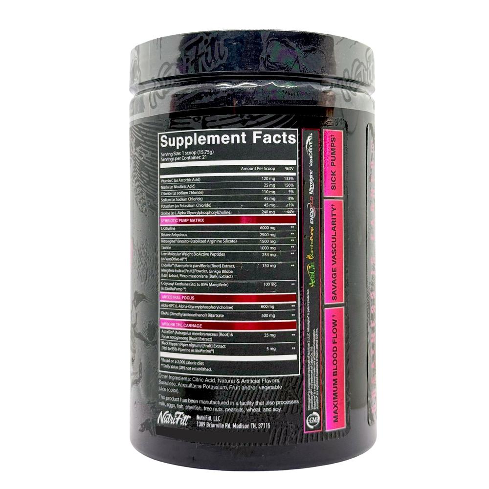Foto 3 pulgar | Carnage Pump Ragesicle 21 Serv Óxido Nítrico Non Stim Nutrifitt