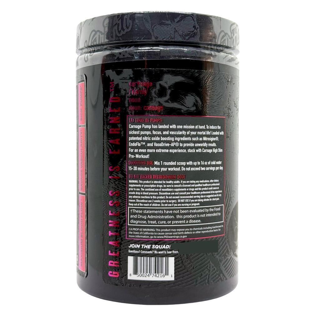 Foto 4 pulgar | Carnage Pump Ragesicle 21 Serv Óxido Nítrico Non Stim Nutrifitt