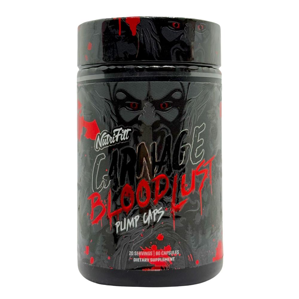 Carnage Bloodlust Pump 80 Cápsulas Oxido Nitrico Nutrifitt
