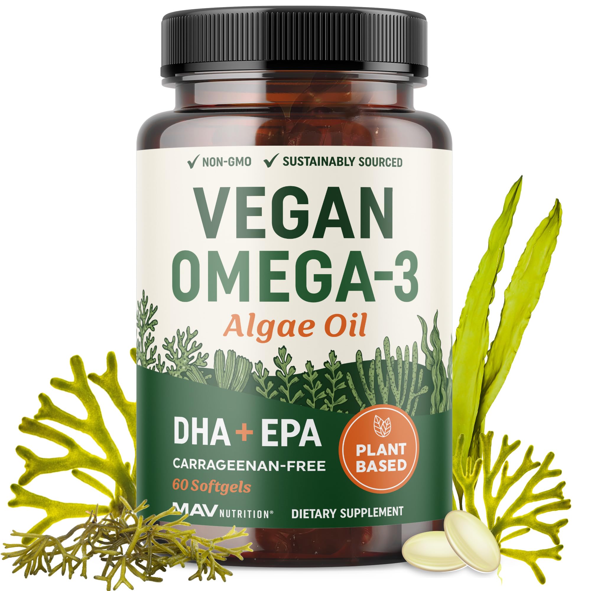 Foto 1 | Suplemento Mav Nutrition Aceite De Algas Omega 3 Vegano 60 Cápsulas Blandas - Venta Internacional.