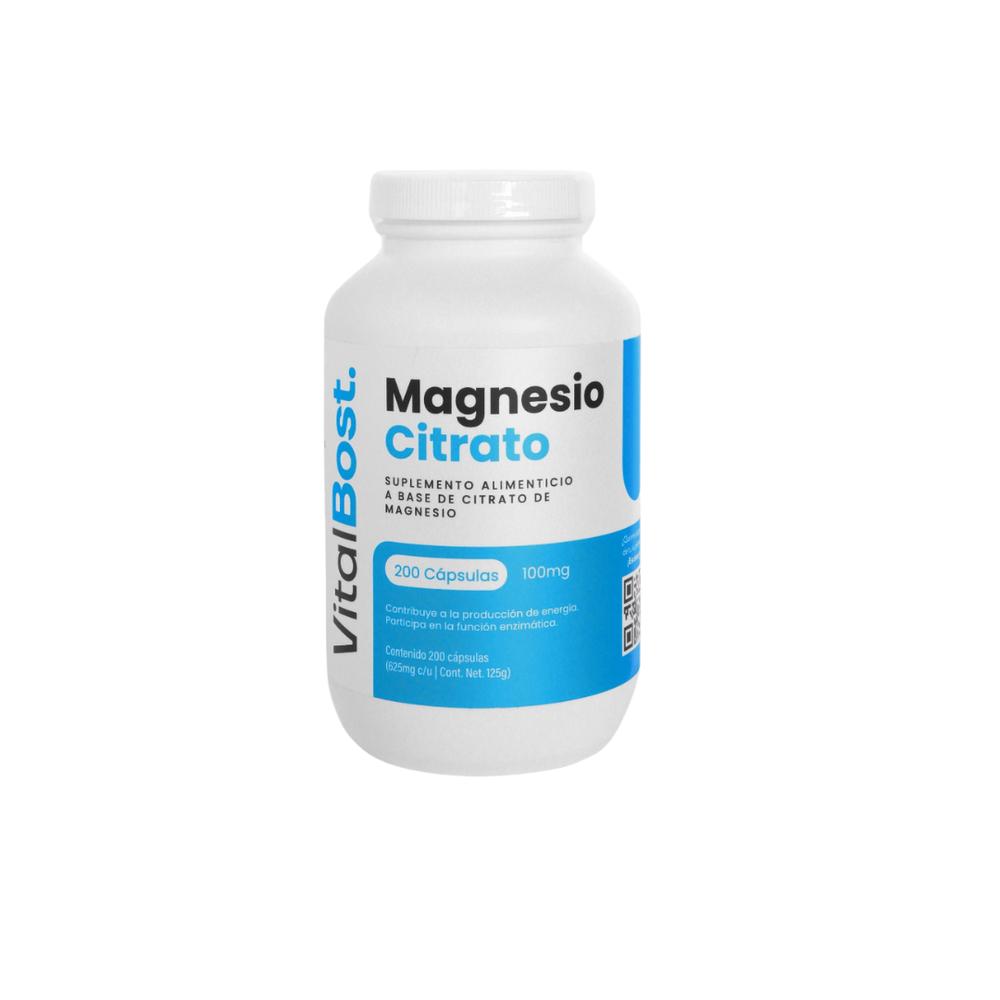 Foto 2 pulgar | Citrato de Magnesio Vitalbost 200 Cápsulas 100mg