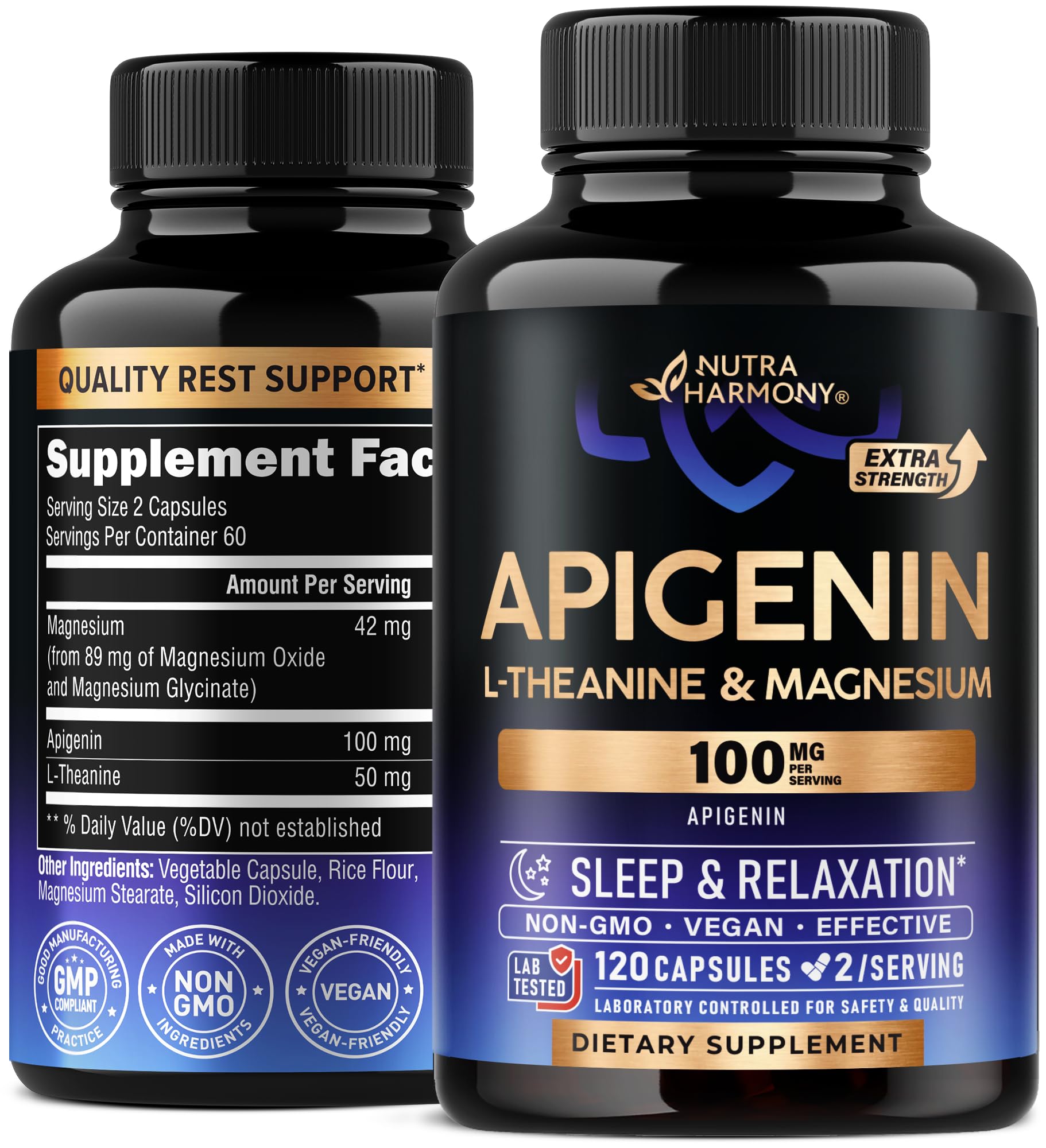 Foto 2 pulgar | Suplemento Nutraharmony Apigenin 100 Mg Con L-teanina Y Magne - Venta Internacional.